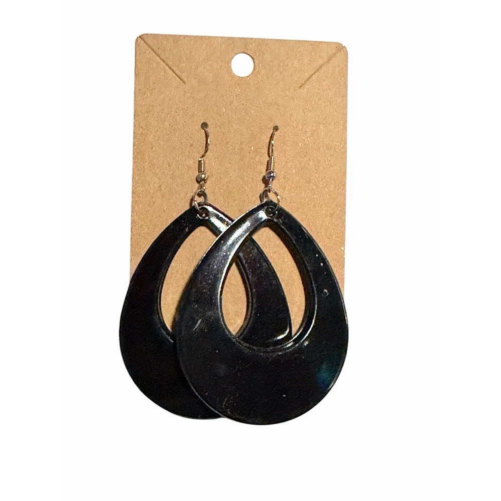 New Novelty Fashion Earrings Y2K retro neon BLACK tear drop